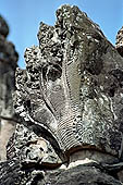 Angkor Wat temple, the fourth enclosure, the bas reliefs of the west gopura. 